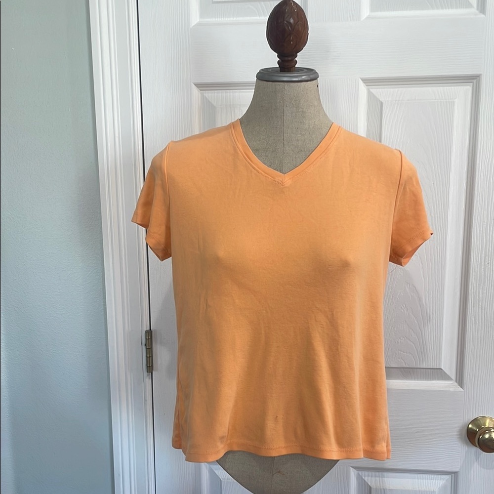 Orange V-Neck Women's Top